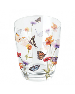 Water glass 0.25 L Butterfly garden white