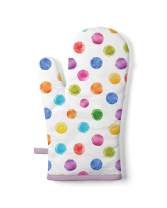 Oven mitt Polka dots white