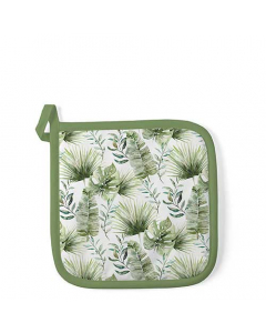 Potholder Jungle leaves white