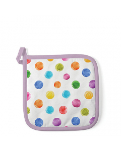 Potholder Polka dots white