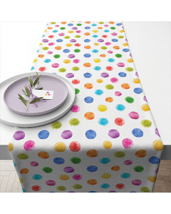 Table runner 40x150 cm Polka dots white