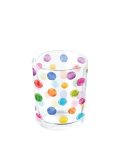 Tea light holder Polka dots white