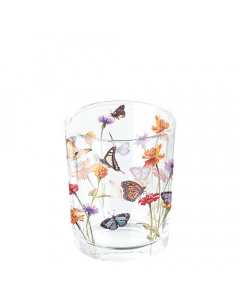 Tea light holder Butterfly garden white