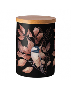 Storage jar medium Lovely chickadee black