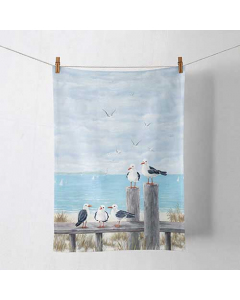 Kitchen towel Seagulls on the dock