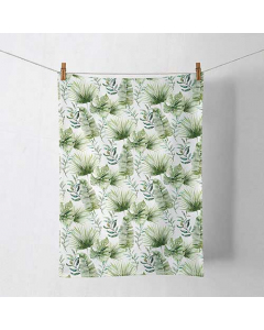 Kitchen towel Jungle leaves white