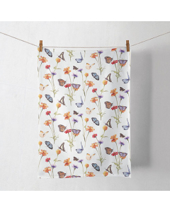 Kitchen towel Butterfly garden white