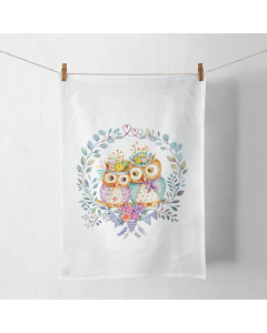 Kitchen towel Owl couple in love