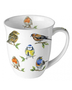 Mug 0.4 L Bird species white