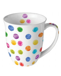 Mug 0.4 L Polka dots white