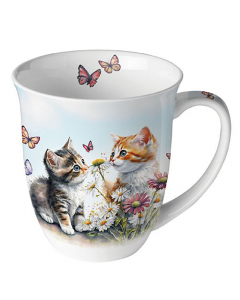 Mug 0.4 L Kittens in flower field