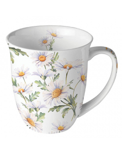 Mug 0.4 L Beautiful daisies white