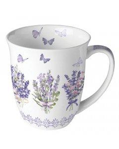 Mug 0.4 L Lovely lavender white