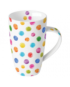 Mug 0.6 L Polka dots white