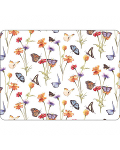 Placemat Butterfly garden white