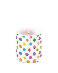 Candle small Polka dots white