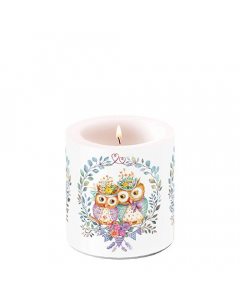 Candle small Owl couple in love