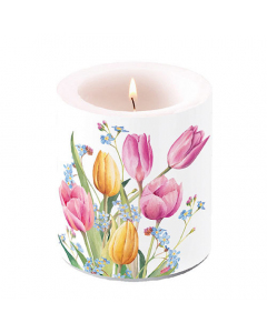 Candle medium Tulips bouquet