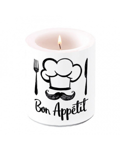 Candle medium Chef white