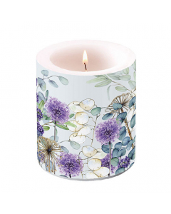 Candle medium Lunaria green