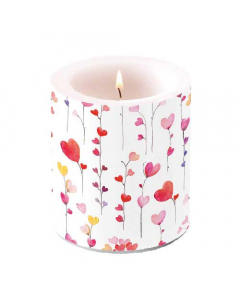 Candle medium Hearts garlands