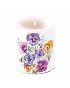 Candle medium Pansies