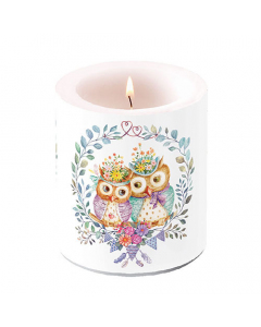 Candle medium Owl couple in love