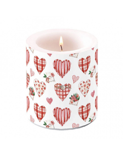 Candle medium Lovely hearts