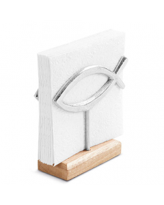 Napkin holder Communion fish silver