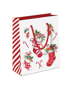 Gift bag X-Mas stockings white