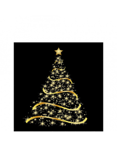 Napkin 25 Shining tree black FSC Mix