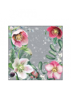 Napkin 25 Helleborus orientalis grey FSC Mix