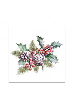 Napkin 25 Holly and berries FSC Mix