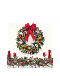 Napkin 25 Bow on wreath FSC Mix