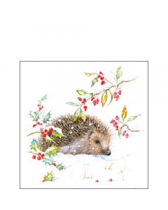 Napkin 25 Hedgehog in winter FSC Mix