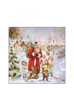 Napkin 25 Santa bringing presents FSC Mix