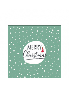 Napkin 25 Christmas snowflakes green FSC Mix