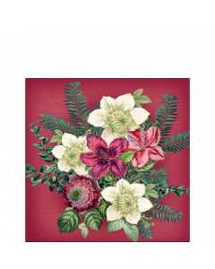 Napkin 25 Azalea and helleborus red FSC Mix