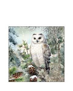 Napkin 25 Snowy owl FSC Mix
