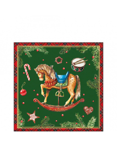 Napkin 25 Classic rocking horse green FSC Mix