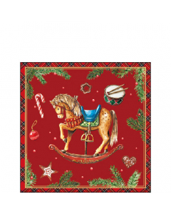 Napkin 25 Classic rocking horse red FSC Mix