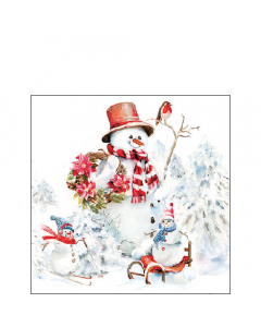 Napkin 25 Sporty snowmen FSC Mix