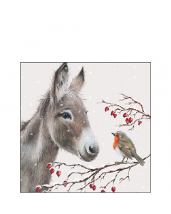 Napkin 25 Donkey and robin FSC Mix