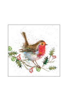 Napkin 25 Winter robin FSC Mix