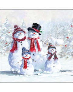 Napkin 33 Snowman with hat FSC Mix