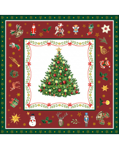 Napkin 33 Christmas evergreen red FSC Mix