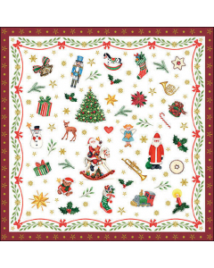 Napkin 33 Ornaments all over red FSC Mix