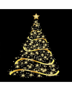 Napkin 33 Shining tree black FSC Mix