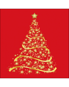 Napkin 33 Shining tree red FSC Mix