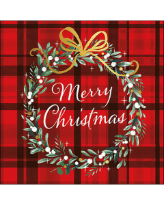 Napkin 33 Christmas plaid red FSC Mix